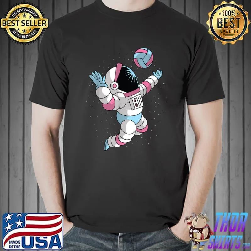 Astronaut Space Volleyball Player Lover T-Shirt
