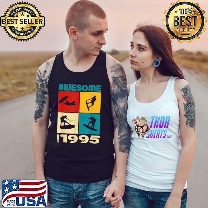 Awesome Since 1995 Wakeboard Retro T-Shirt Tank Top