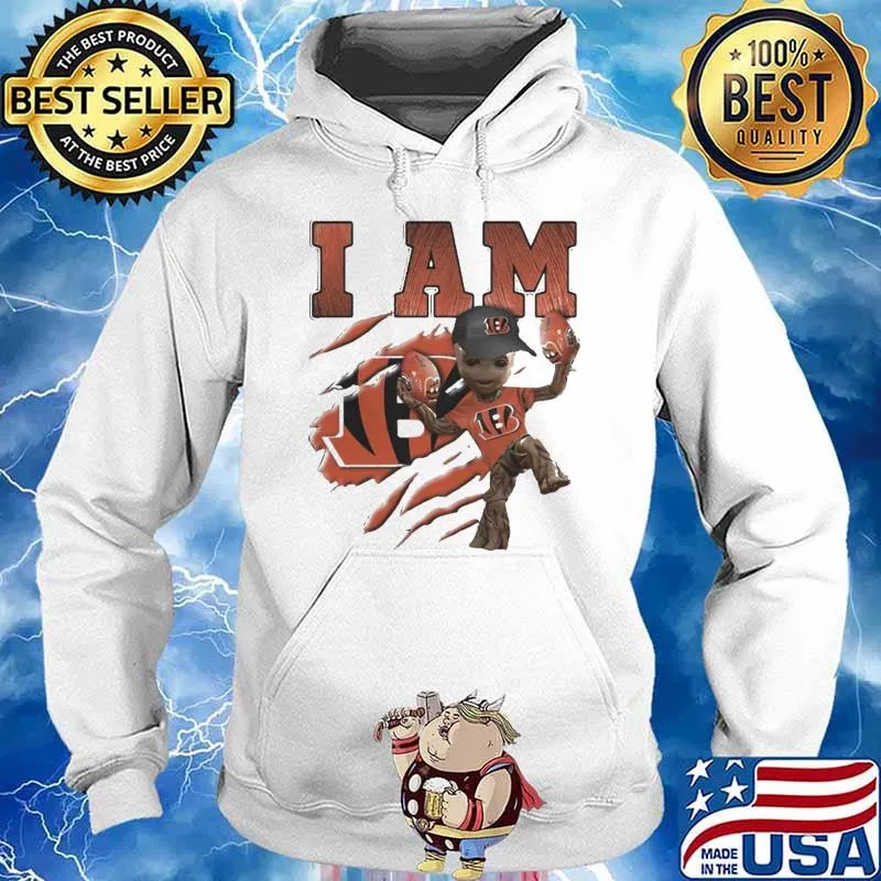 Baby Groot I Am Cincinnati Bengals Shirt Hoodie