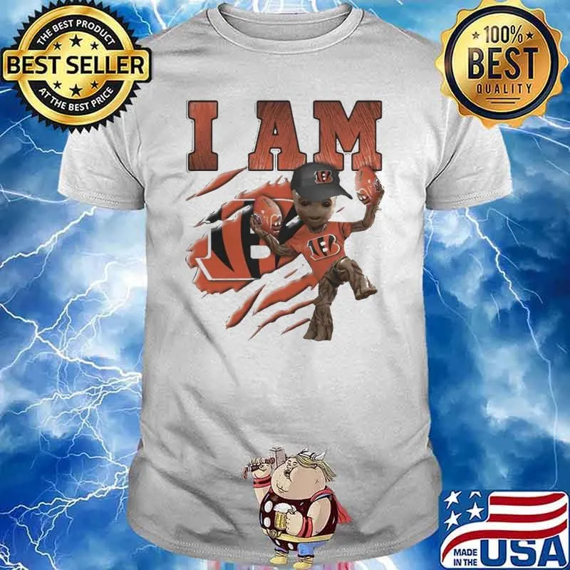 Baby Groot I Am Cincinnati Bengals Shirt