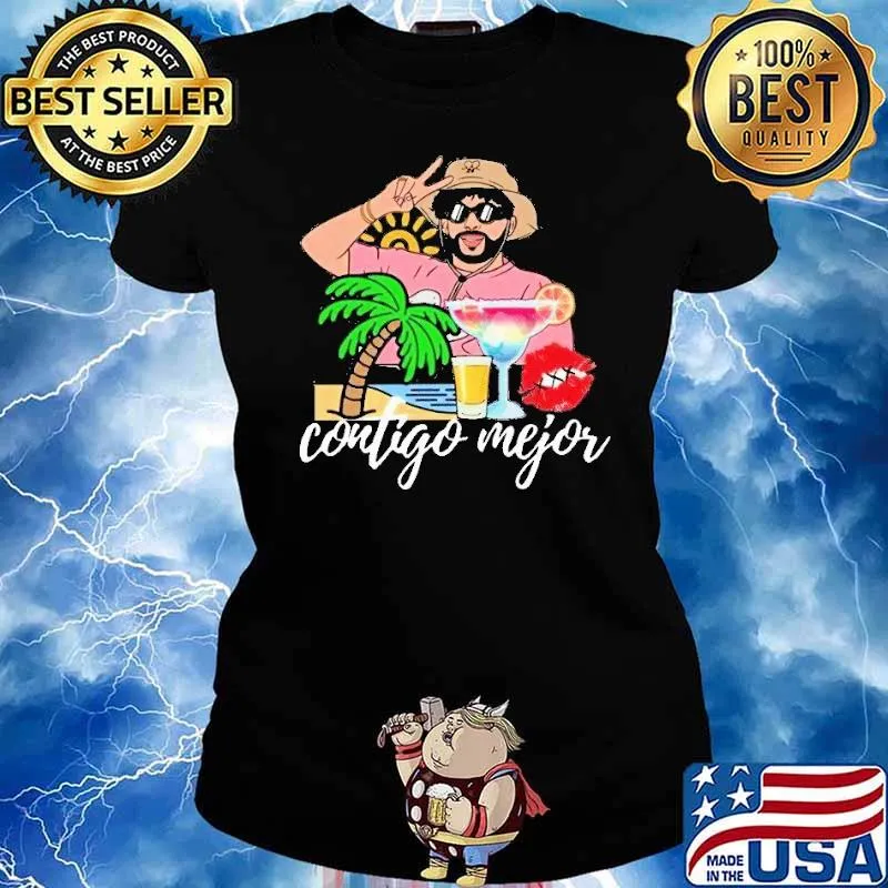 Bad Bunny Un Verano Sin Ti Contigo Mejor Worlds Hottest Tour Shirt Ladies tee