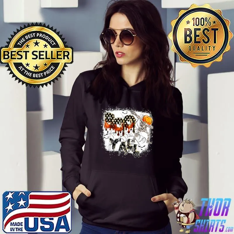 Boo Yah Dancing Skeletons Pumpkin Ghost Halloween T-Shirt Hoodie