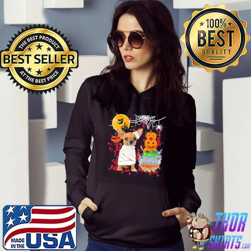 Chihuahua dog mummy halloween dog scary pumpkins lover owner classic s Hoodie