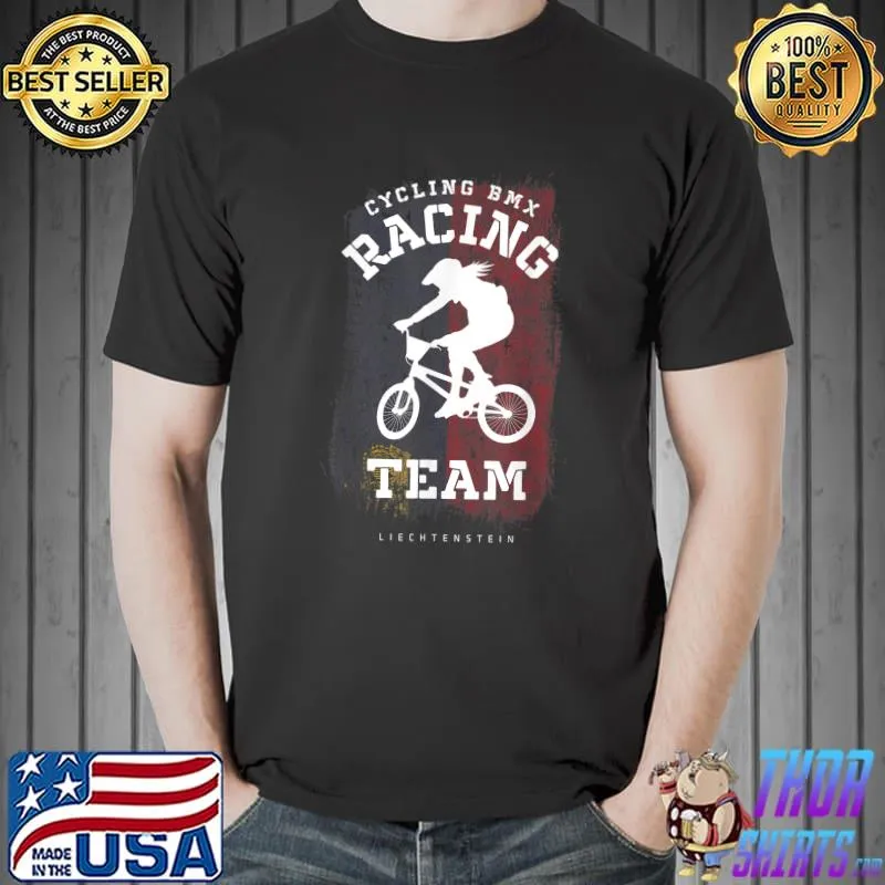 Cycling Racing Bmx Team Womens Bike Liechtenstein Flag Biking T-Shirt