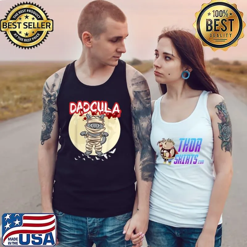 Dadcula Dracule Vampire Dad Halloween Father's Day Moon T-Shirt Tank Top