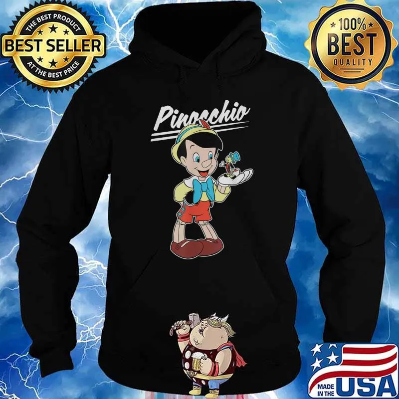 Disney Pinocchio and Jiminy Cricket T-Shirt Hoodie
