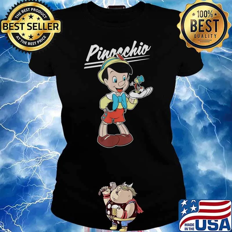 Disney Pinocchio and Jiminy Cricket T-Shirt Ladies tee