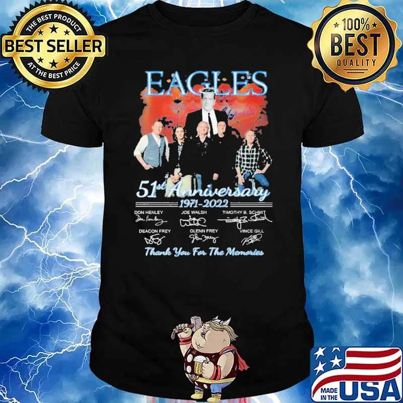 Eagles 51st Anniversary 1971 2022 Don Henley Signatures Thank You For The Memories Shirt