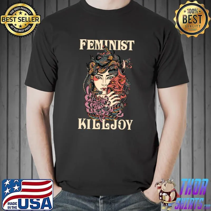Feminist Killjoy Oni Medusa Snake Flower Scary T-Shirt