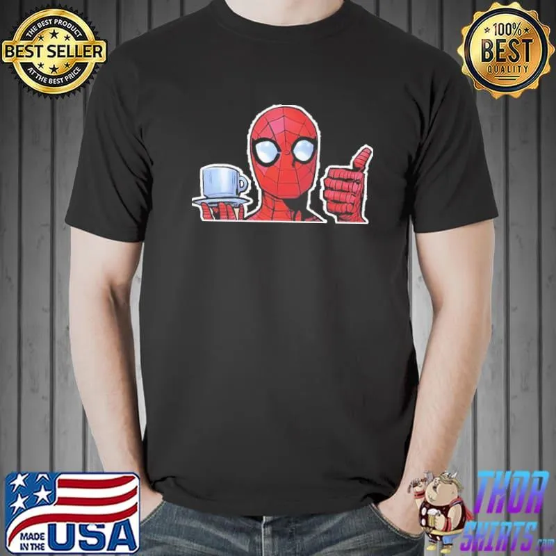 Funny spidermen glossy likes coffee classic shirt