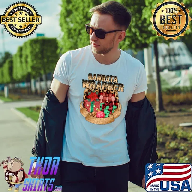 Gangsta wrapper gift of santa claus christmas T-Shirt