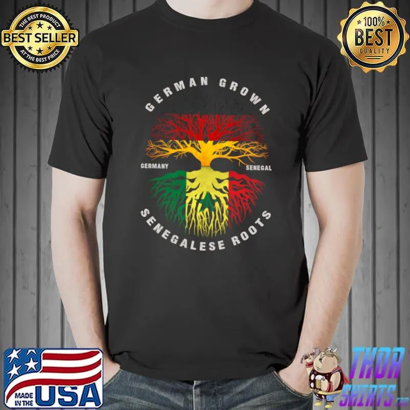 German Grown Senegalese Roots Senegal Flag Germany Flag T-Shirt
