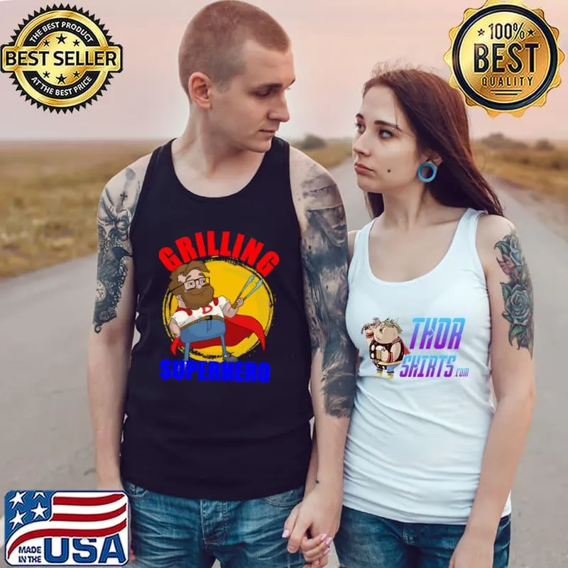 Grilling Superhero Dad Hilarious T-Shirt Tank Top