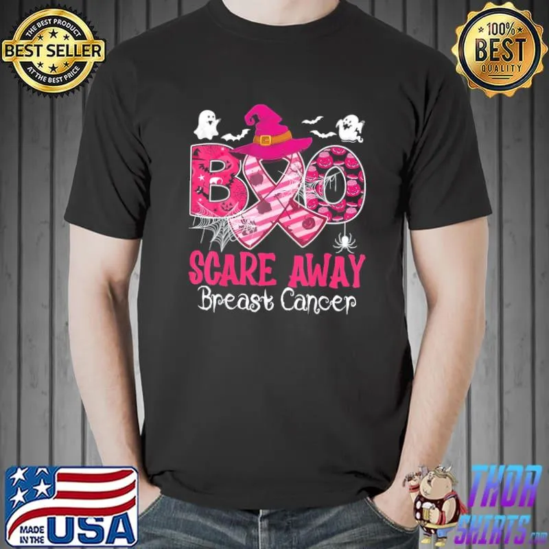 Halloween boo scare away breast cancer awareness classic shirt