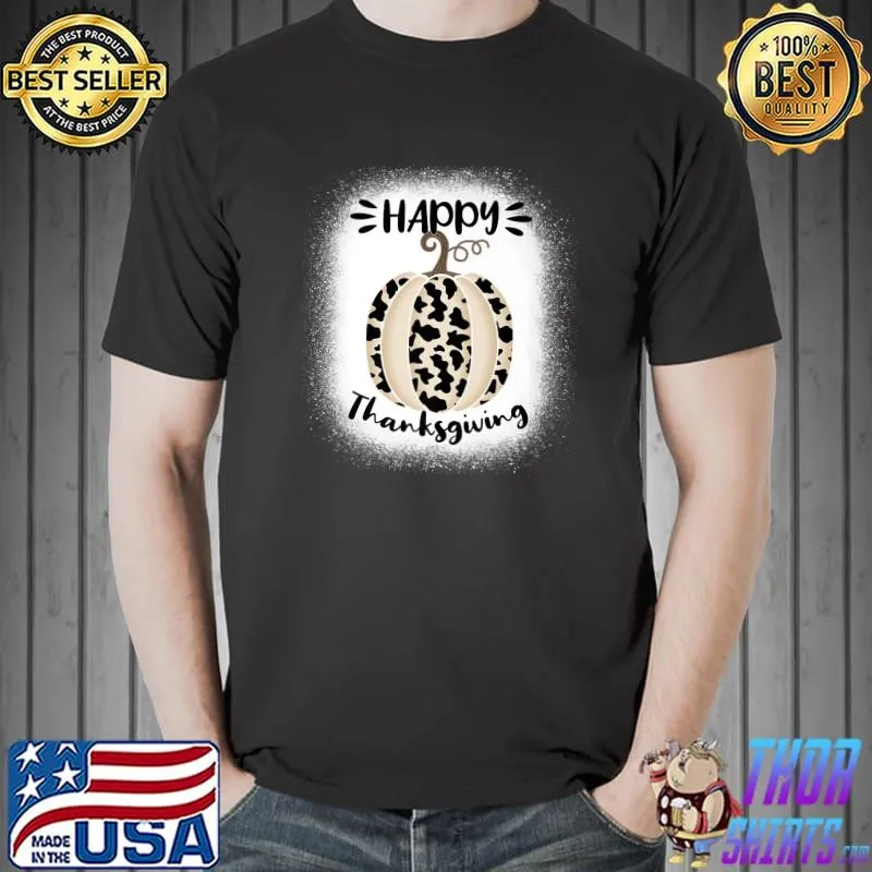 Happy thanksgiving pumpkin leopard fall autumn T-Shirt