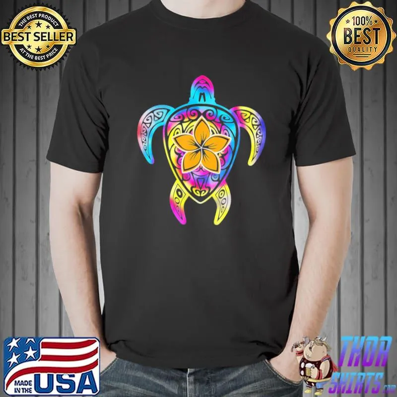 Hawaiian tie dye sea turtle shirt