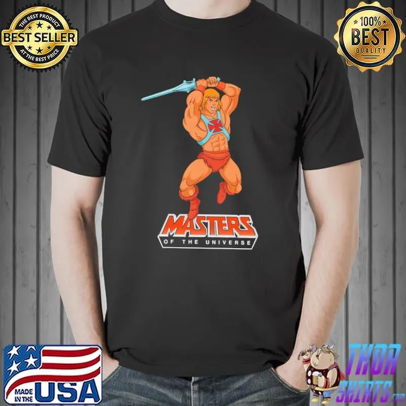 Heman charging into battle master of the universe design classic shirt