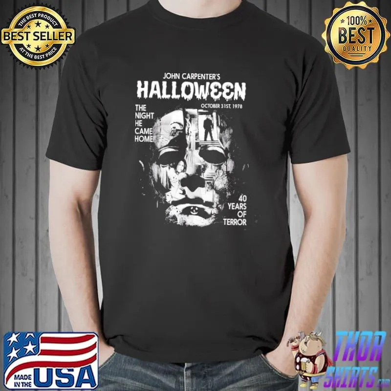Horror movie michael myers halloween 40 years of terror classic shirt
