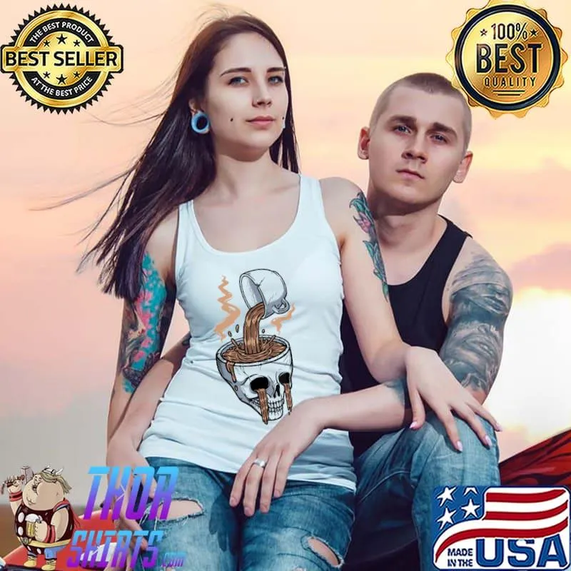 Horror movies skull skeleton coffee halloween costume s Tank Top