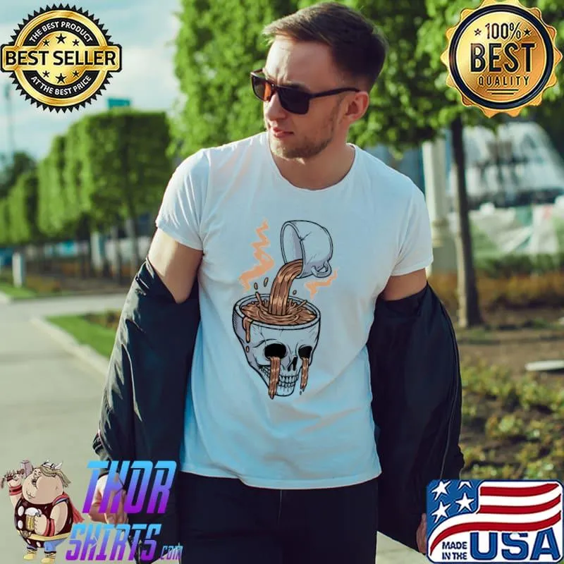Horror movies skull skeleton coffee halloween costume shirt