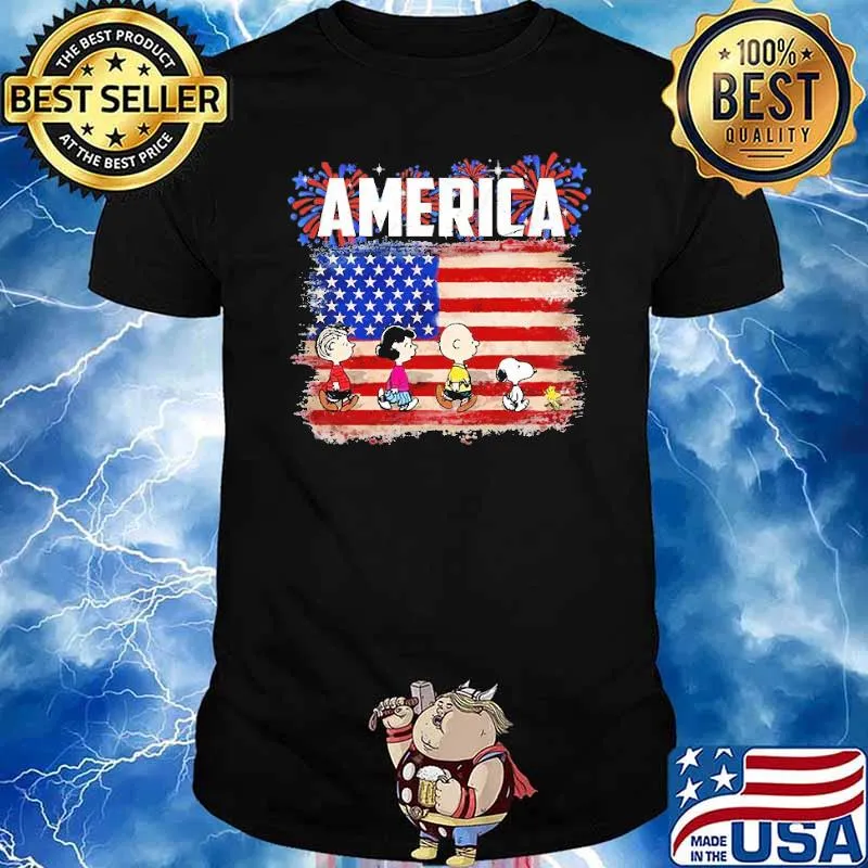 Independence Day America Flag Snoopy Peanut Shirt