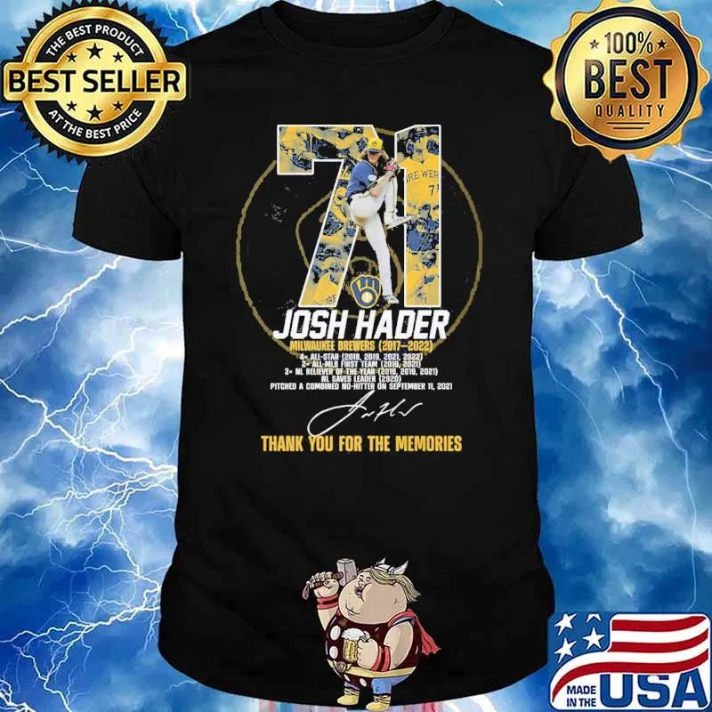 Josh Hader Milwaukee Brewers Thank For Memories Signatures Shirt
