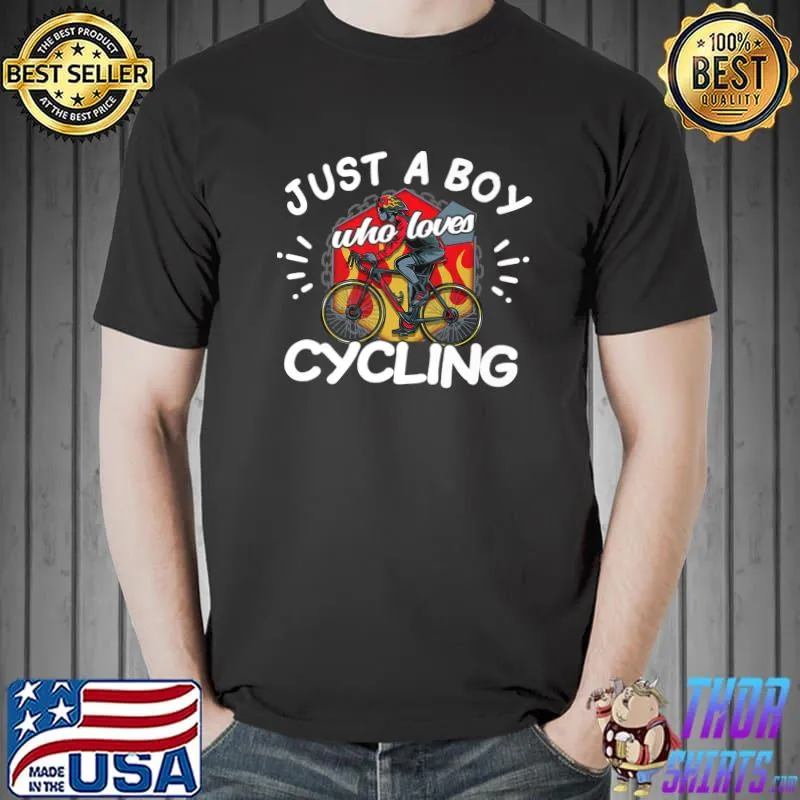 Just A Boy Who Loves Cycling Roadbike T-Shirt