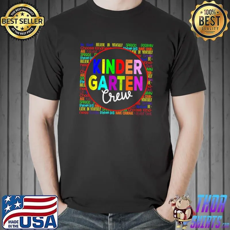 Kindergarten 2 Crew Back To School Colors T-Shirt