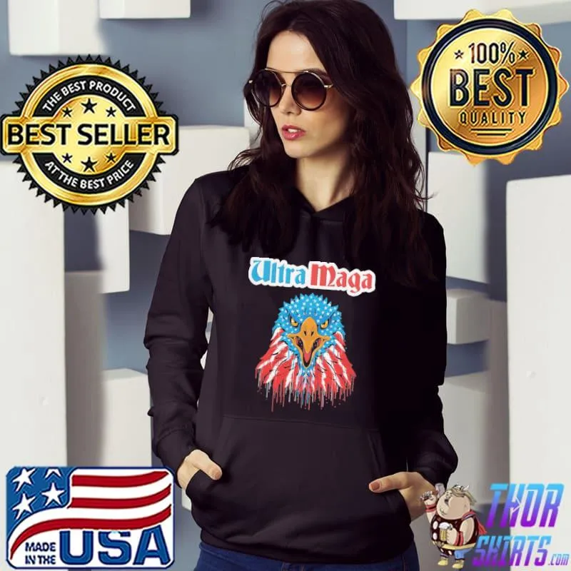 King ultra maga proud eagle vintage American flag 2022 s Hoodie