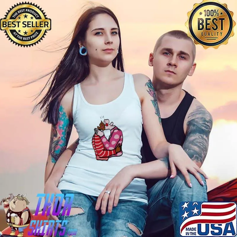 Kissing People Eco Friendly Organic Lgbtq Red Pink Handmade Gay Art Pride Minimal Accessories Unisex T-Shirt Tank Top