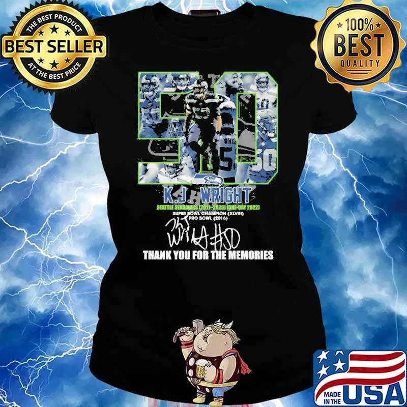KJ wright seattle seahawks thank for memories signatures s Ladies tee