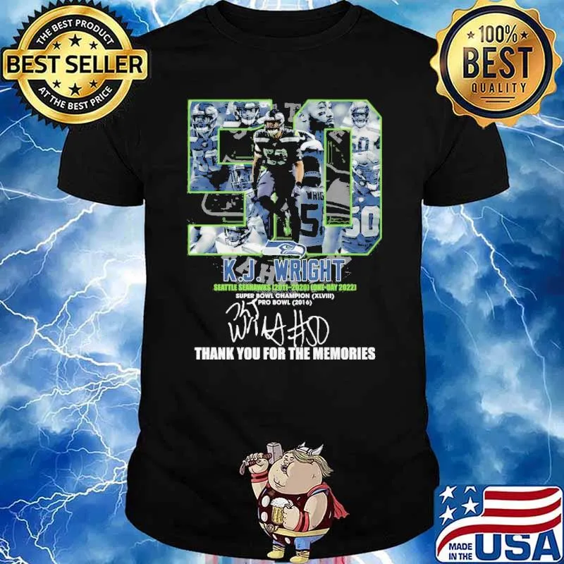 KJ wright seattle seahawks thank for memories signatures shirt