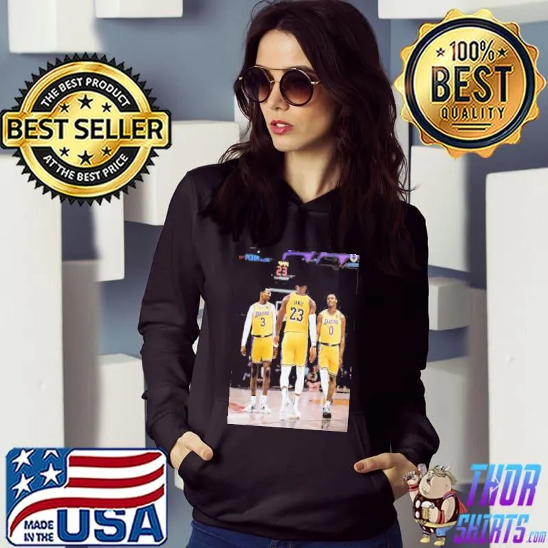 Lebron james with bronny and bryce in los angeles Lakers sport s Hoodie