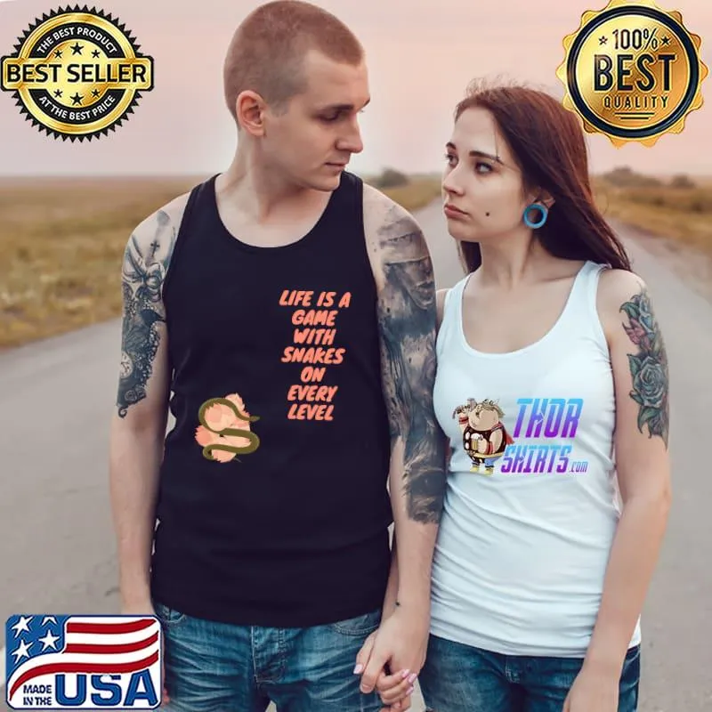 Life is a game with snakes on every level flowers T-Shirt Tank Top