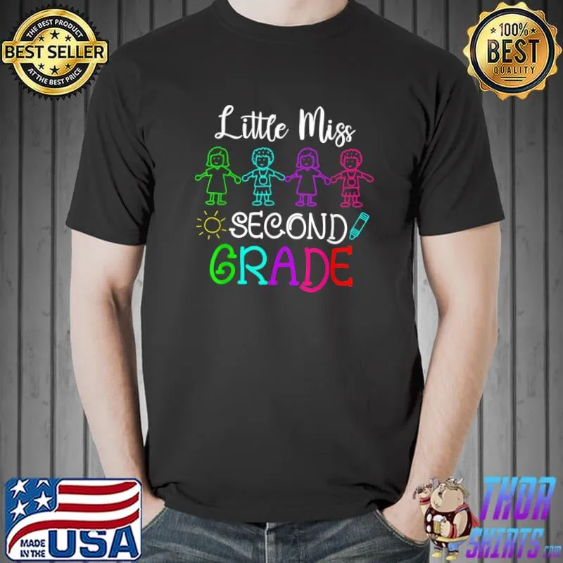 Little Miss Second Grade Girl Back To School 2nd Grade T-Shirt