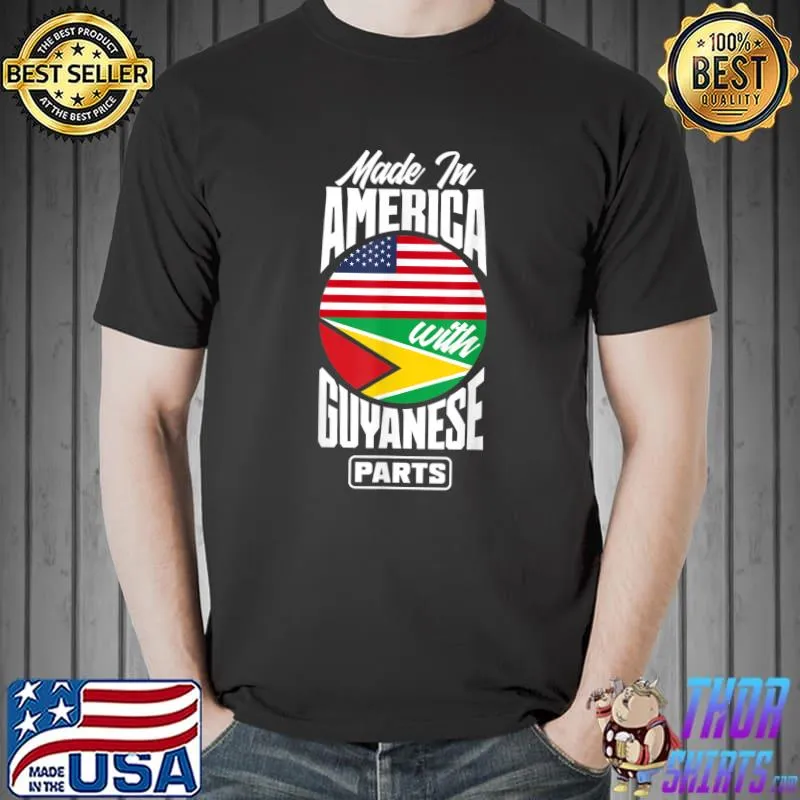 Made In America With Guyanese Parts Guyanese Flag T-Shirt
