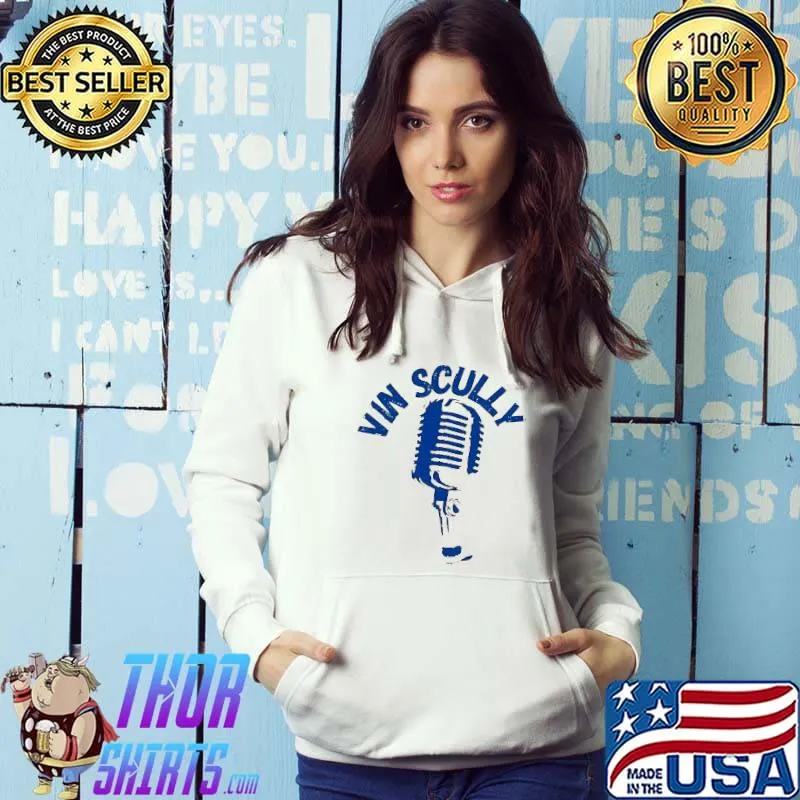 Microphone rip vin scully American sportscaster classic s Hoodie
