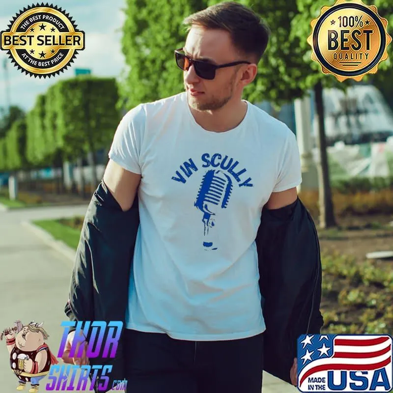 Microphone rip vin scully American sportscaster classic shirt