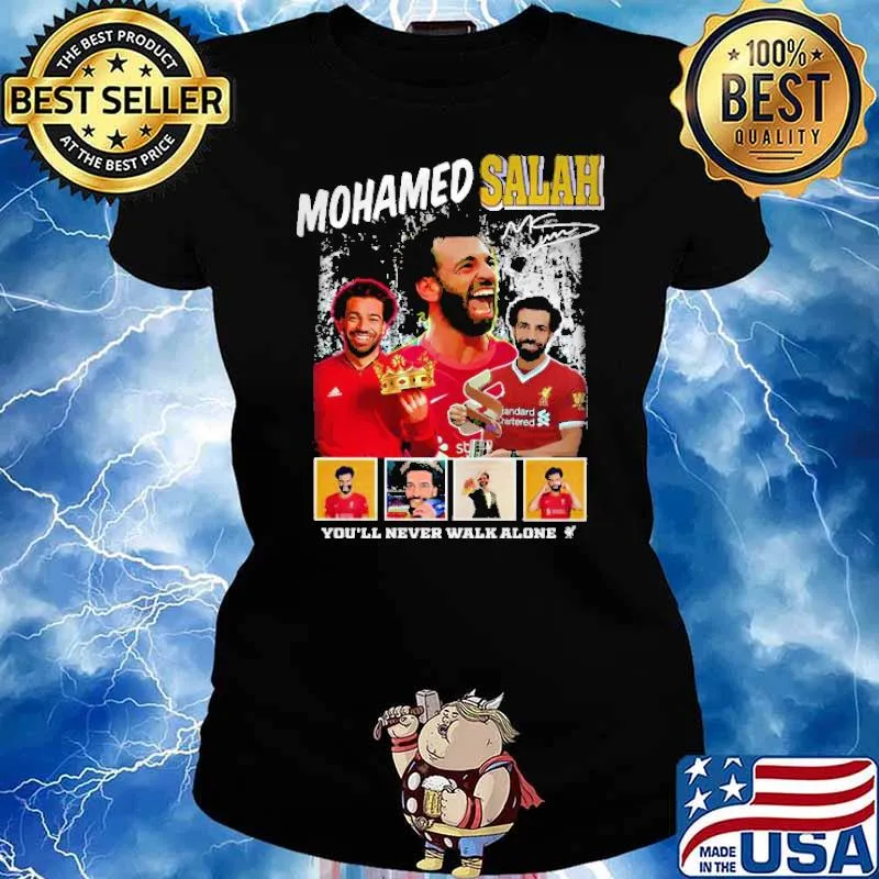 Mohamed Salah you'll never walk alone signature s Ladies tee