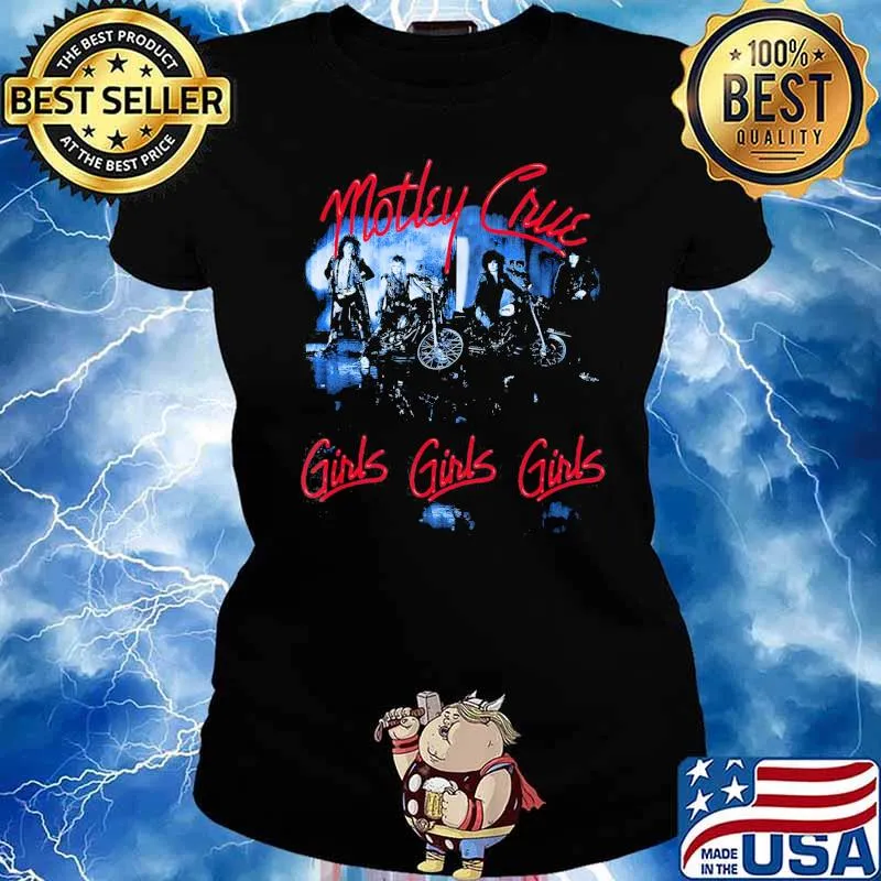 Motley Crue Girls Girls Girls Tracklist Shirt Ladies tee
