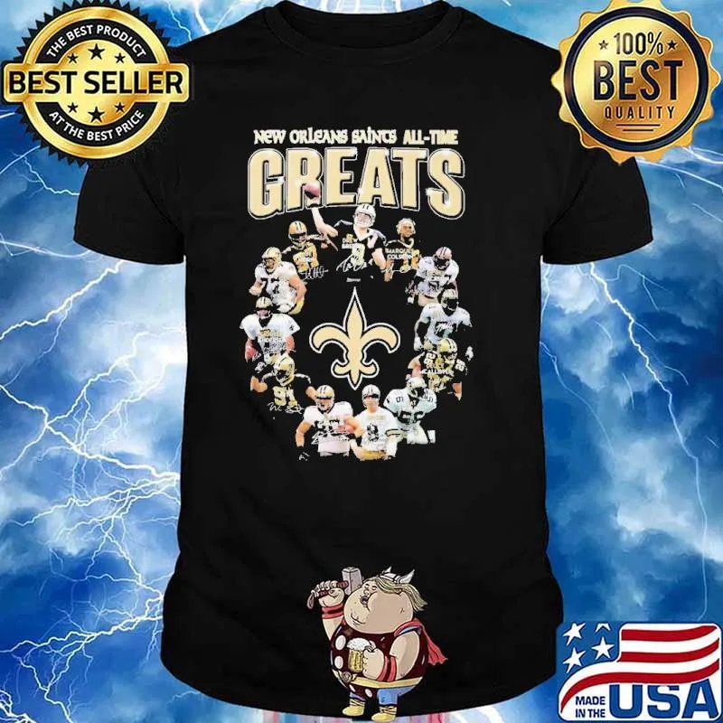 New Orleans Saints Team all-time Greats signatures shirt
