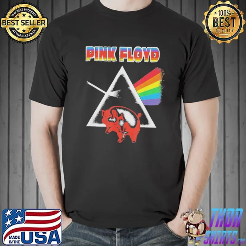 Pink Floyd retro dark side of the moon pig classic shirt