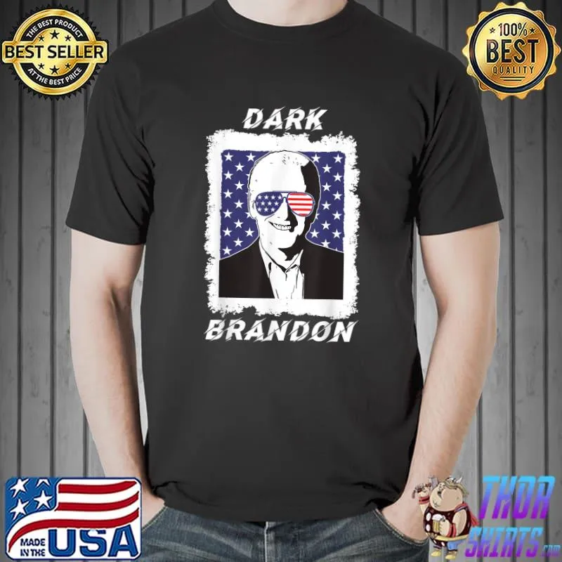 Pro Biden Dark Brandon Sunglasses Usa Flag T-Shirt