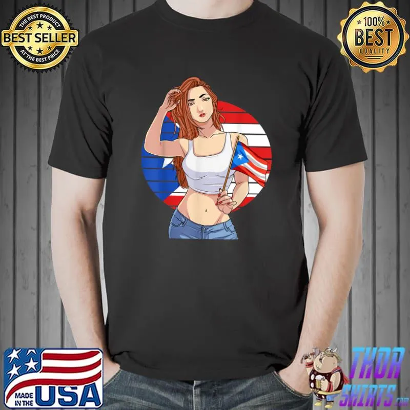 Puerto Rico Flag Hispanic Girl Latino Pride Boricua T-Shirt