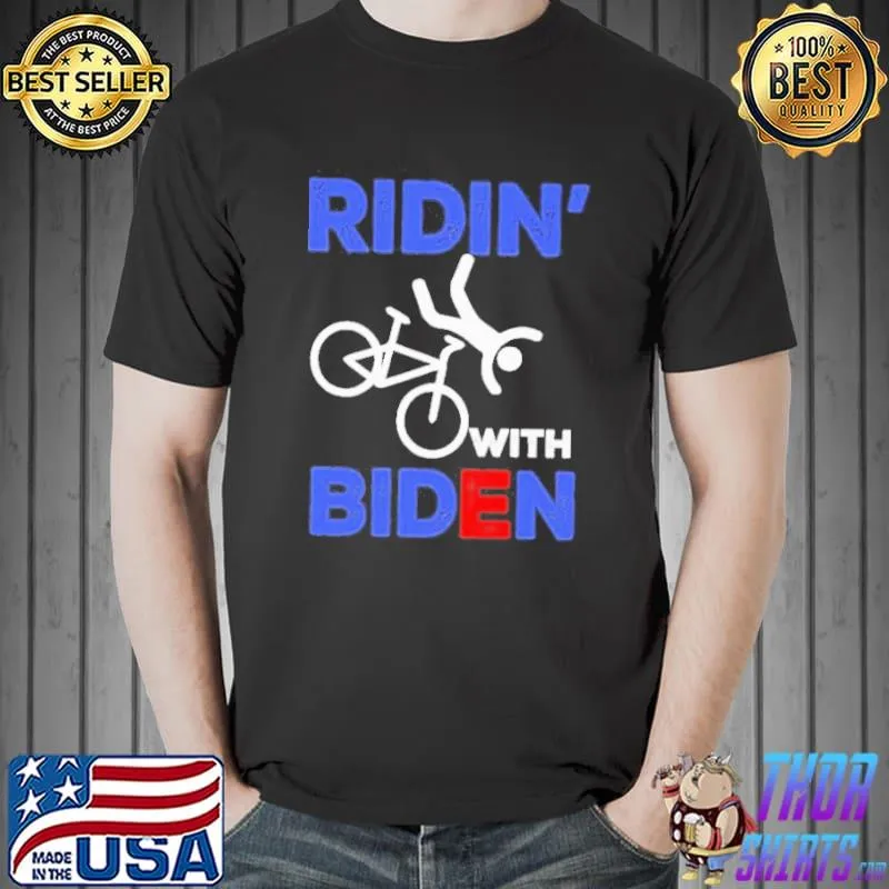 Riding with Biden Joe Biden falling off bicycle meme classic shirt