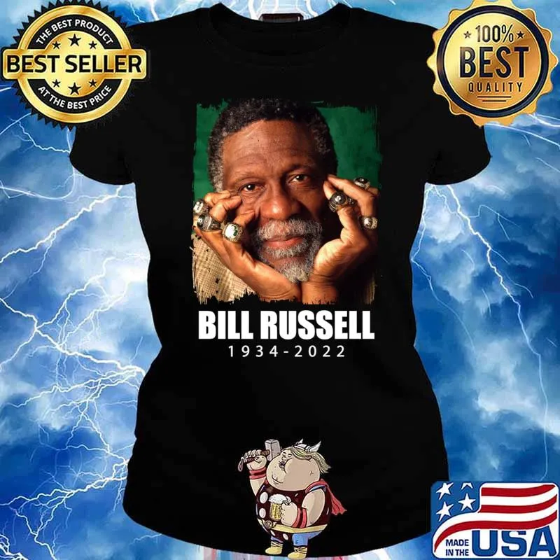Rip Bill Russell 1934-2022 T-Shirt Ladies tee