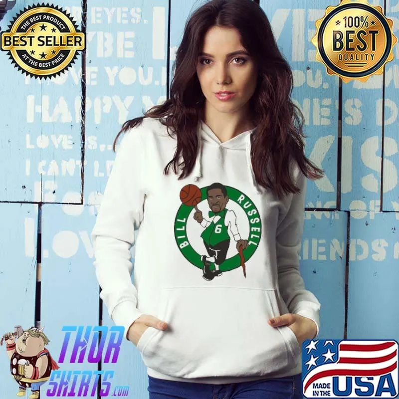 Rip bill russell NBA Boston celtics logo sports Hoodie