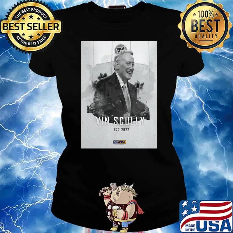 Rip Vin Scully 1927 - 2022 Poster - Rip Vin Scully Poster Classic T-Shirt Ladies tee