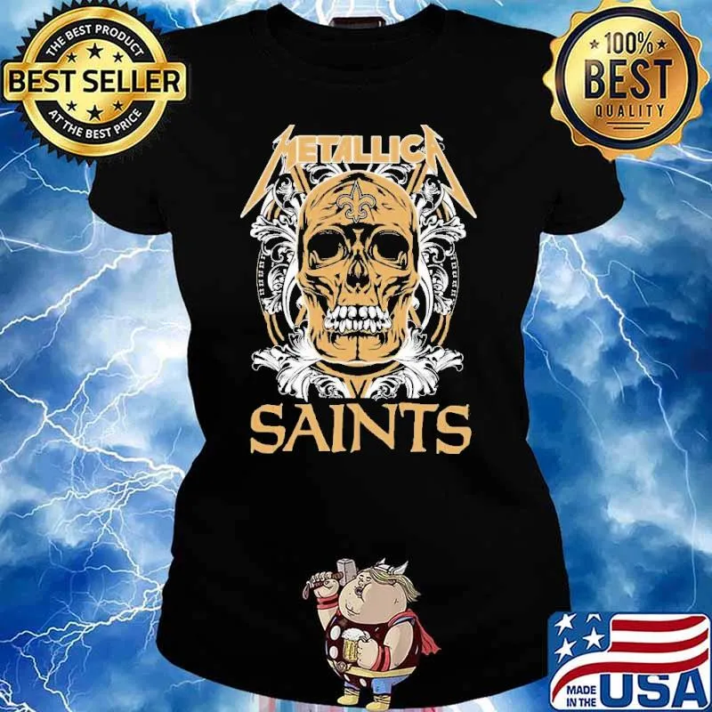 Skull Metallica New Orleans Saints Shirt Ladies tee