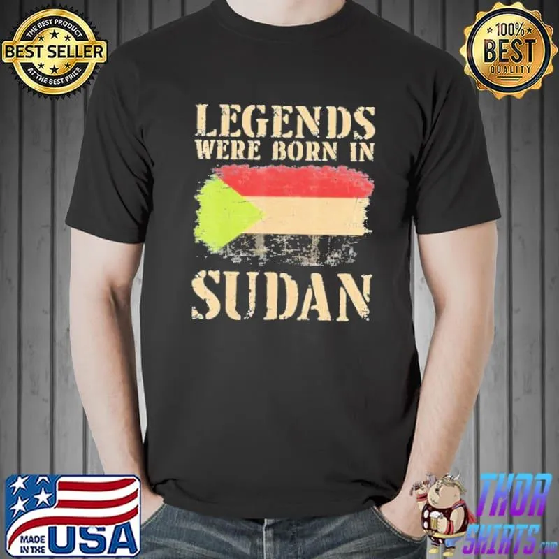 Sudanese flag legends were born in Sudan sport shirt